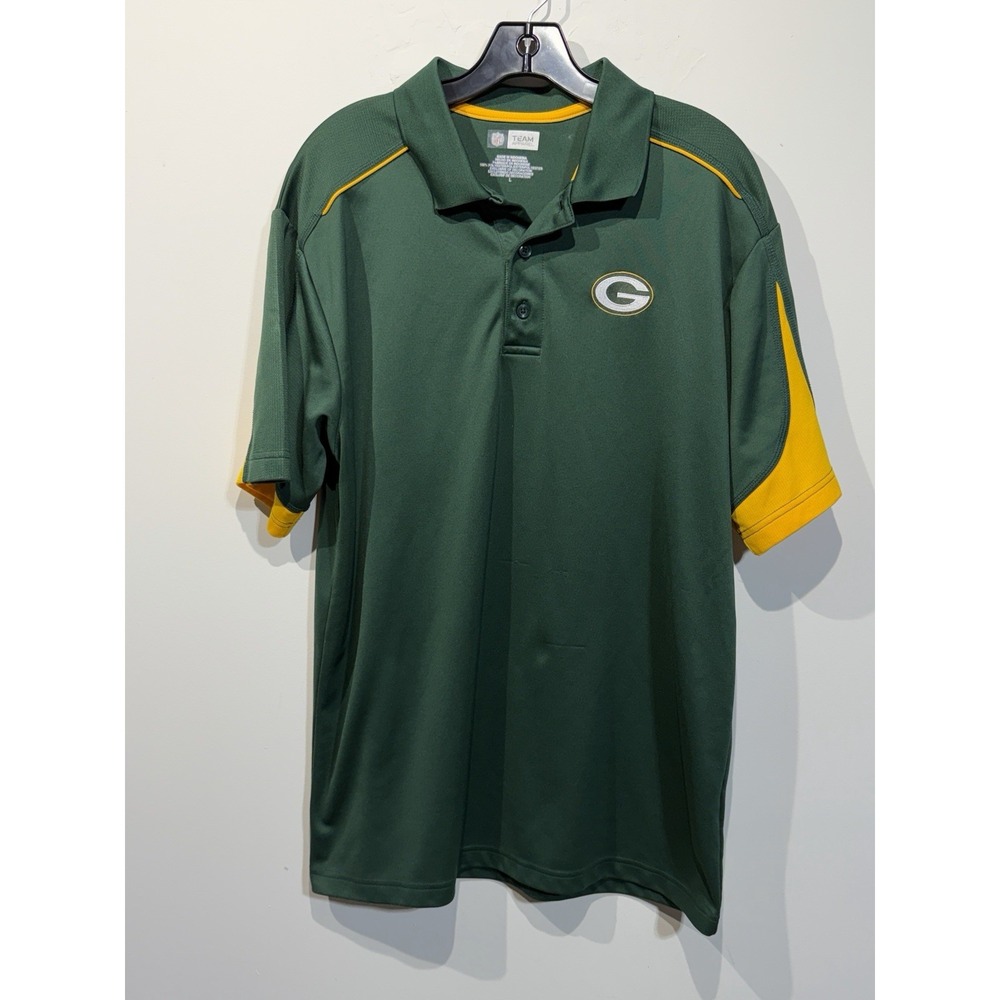 Nike Green Bay Packers Polo Shirt Sz L Embroidered NFL Dri Fit OnField Football